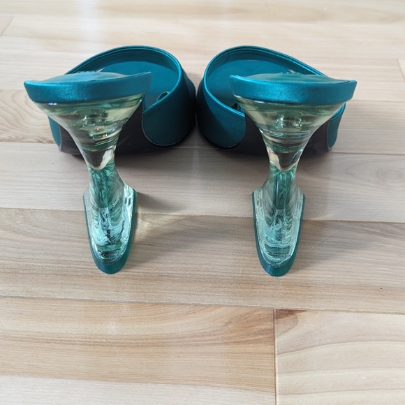 Zara Block Heels - Emerald Green - Picture 7 of 11